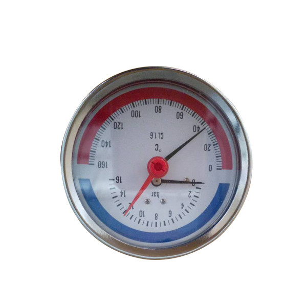 1/2 BSP Thermo Manometer 0-6bar 1/4&quot; 100MM Temperature  Pressure Gauge
