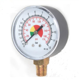 0 To 160 PSI Truck Air Tyre Pressure Gauge Manometer 1/4 Npt Colored Dial