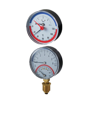 63mm Gas Manometer Thermometer 1/8" Accuracy Class2.5 Two Using