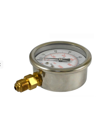 Manometer Liquid Oil Filled Bourdon Tube Pressure Gauge 6BAR 90psi Dial 63mm 1/4"